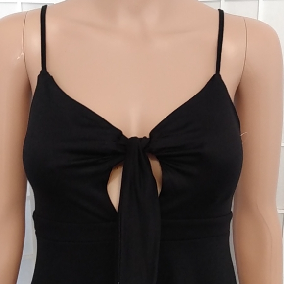 SO Tie-Knot Mini Skater Dress – Black – XS – Adjustable Straps – NWT - Picture 2 of 11